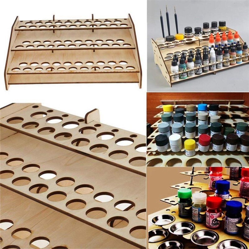 Maling flasker rack diy maling pensler display rack opbevaringsstativ, maling børster bakke modulært værktøj