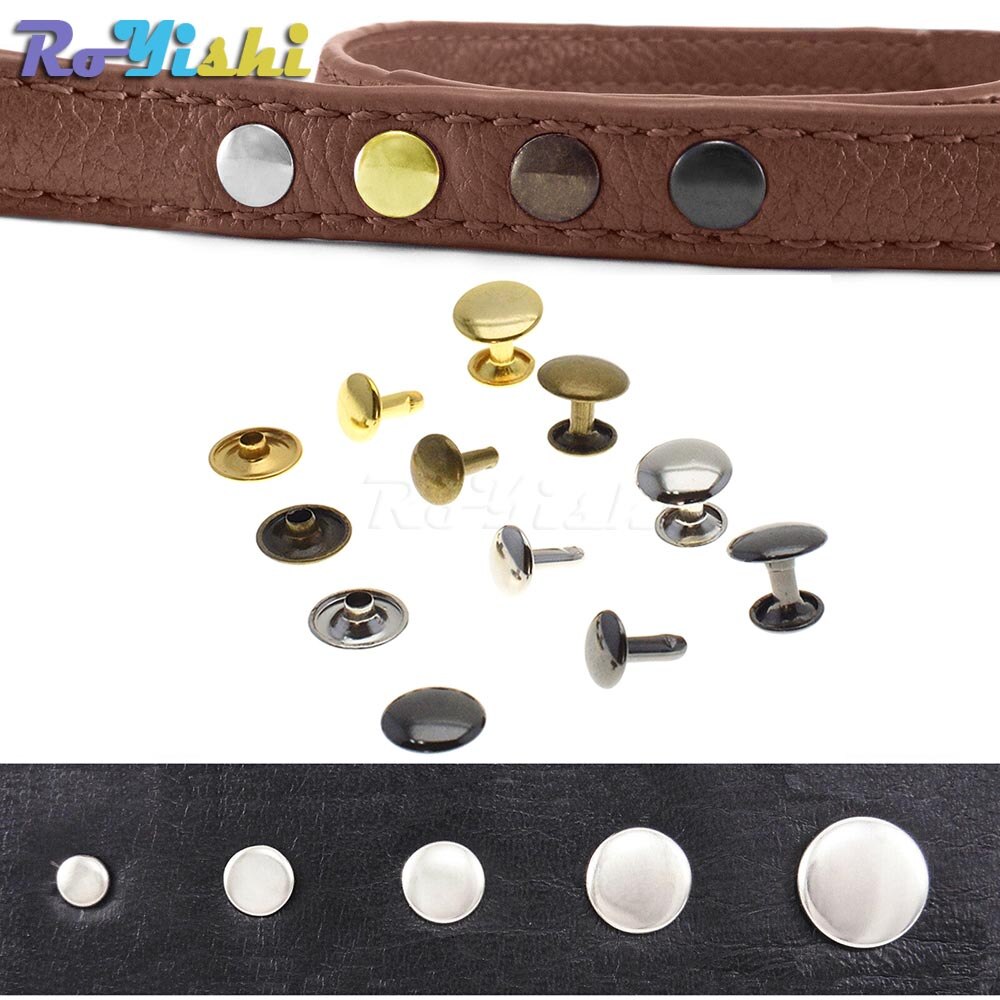 500pcs/set Metal Double Cap Rivets Stud Rapid Rivets Collision Nail Metal Spike Leather Craft Repair 4 Colors