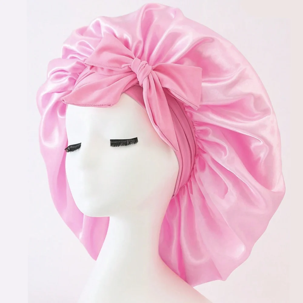 Satin Silk Hair Bonnet | Adjustable Tie Band | Sleep Bonnet for Women Men | Unisex Protective Headwear