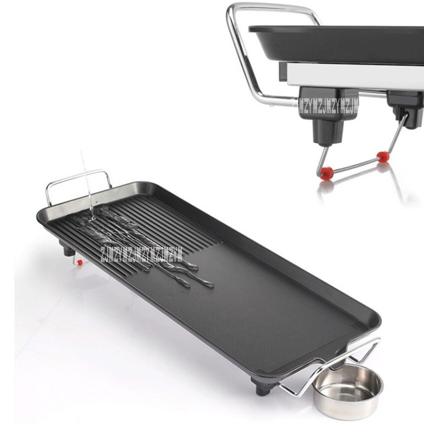 Parrilla eléctrica antiadherente para barbacoa, equipo de interior JP-404868, 1350W, 220V, 40x23CM