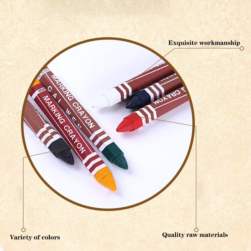 Industrielle Buntstifte Reifen Marker Buntstifte Kennzeichnung für Holz Holzbearbeitung Industrie Gebäude Stein Stahl (12Stck/einer Kasten/eine farbe)