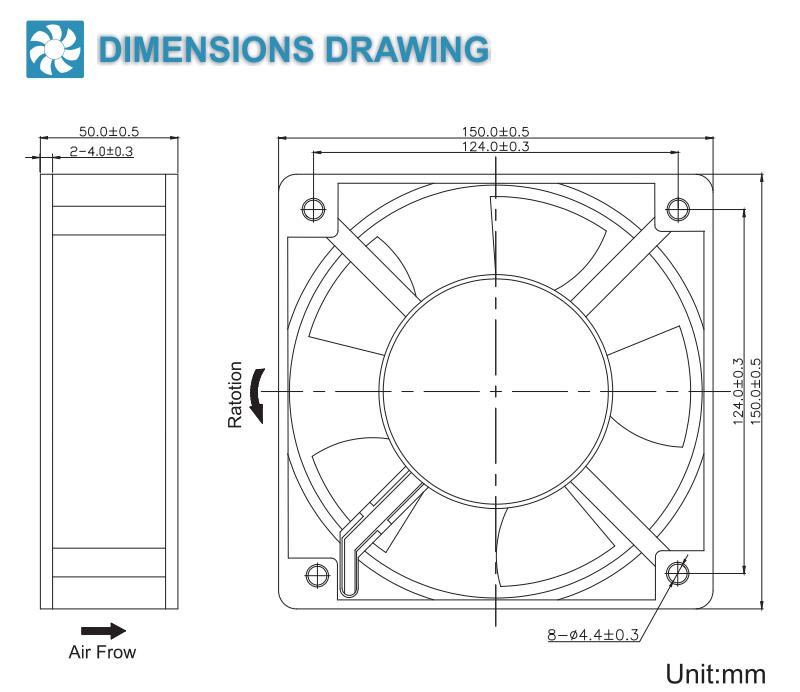 1pcs 150mm DC12V Cooling fan 15cm Dual Ball 150X150X50 mm metal frame cooling fan cabinet cabinets chassis axial cooling fan