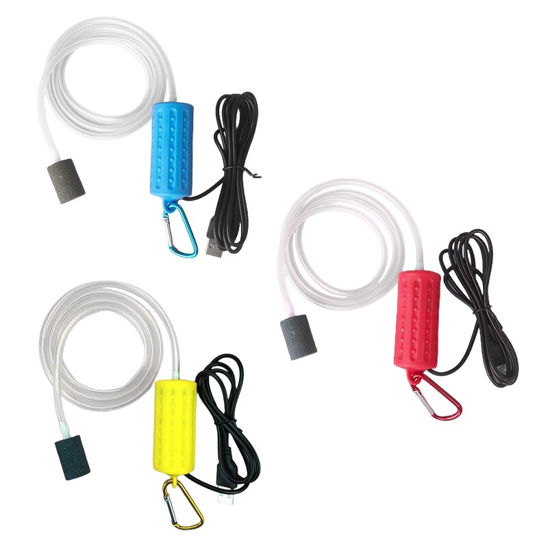Aquarium Mini Air Pump Whisper Quiet Air Pump USB Bubbler for Salt and Fresh Water Fish Tank Fountain Pond Oxygen Pump