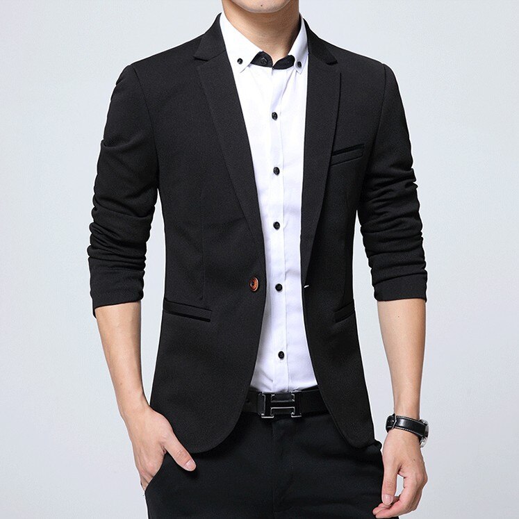 Zogaa Lente Herfst Luxe Mannen Blazer Casual Business Katoen Slim Fit Jasje Mannelijke Plus Size M-5XL Blazer Masculino: Black / 4XL