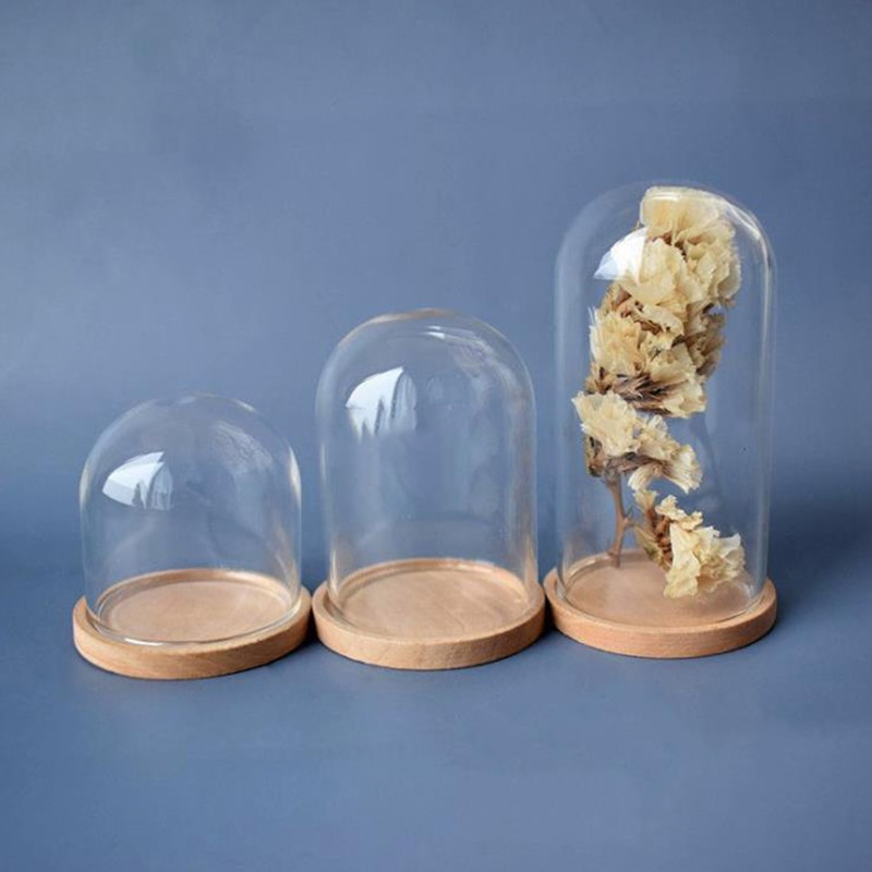 Pot de cloche à affichage en verre Miniature 1:12, avec Base, accessoires de décoration pour maison de poupée, 1 pièce