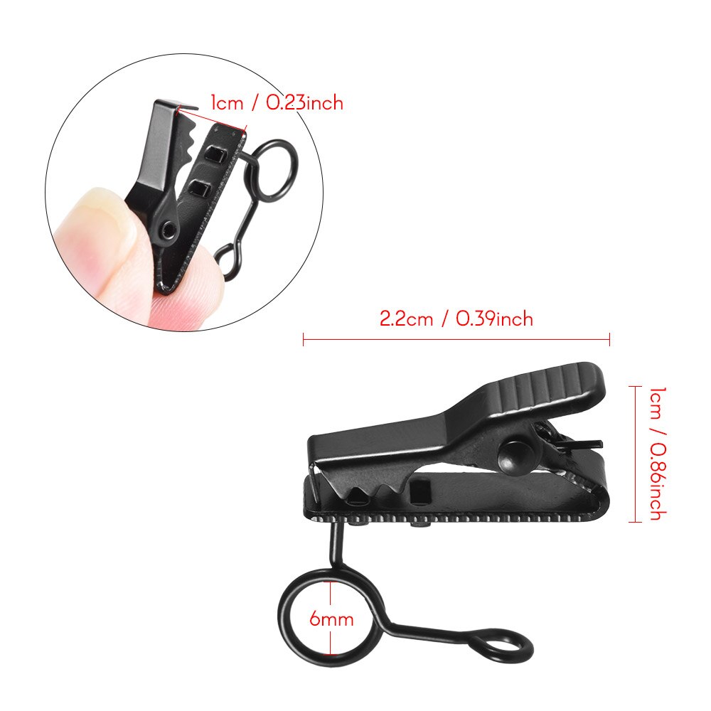 Andoer-Clip de corbata de micrófono EY-J04A, 6mm, 10mm, con cable, , 5 uds.: Diameter 6mm