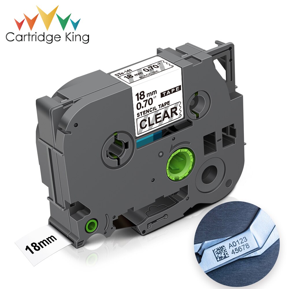18mm Stencil Label STe-141 for Brother Tape STe141 STe 141 Black on Clear Replace for Brother P-touch PT-D450 PT-D600 Labeler: Default Title