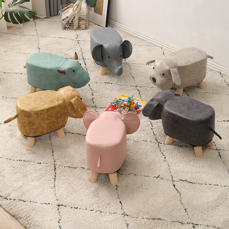 Sillas de madera hasta la rodilla para niños, asiento de comedor de conejo, mesas de asiento de madera para niños, silla nórdica para bebé, muebles de habitación para niños pequeños