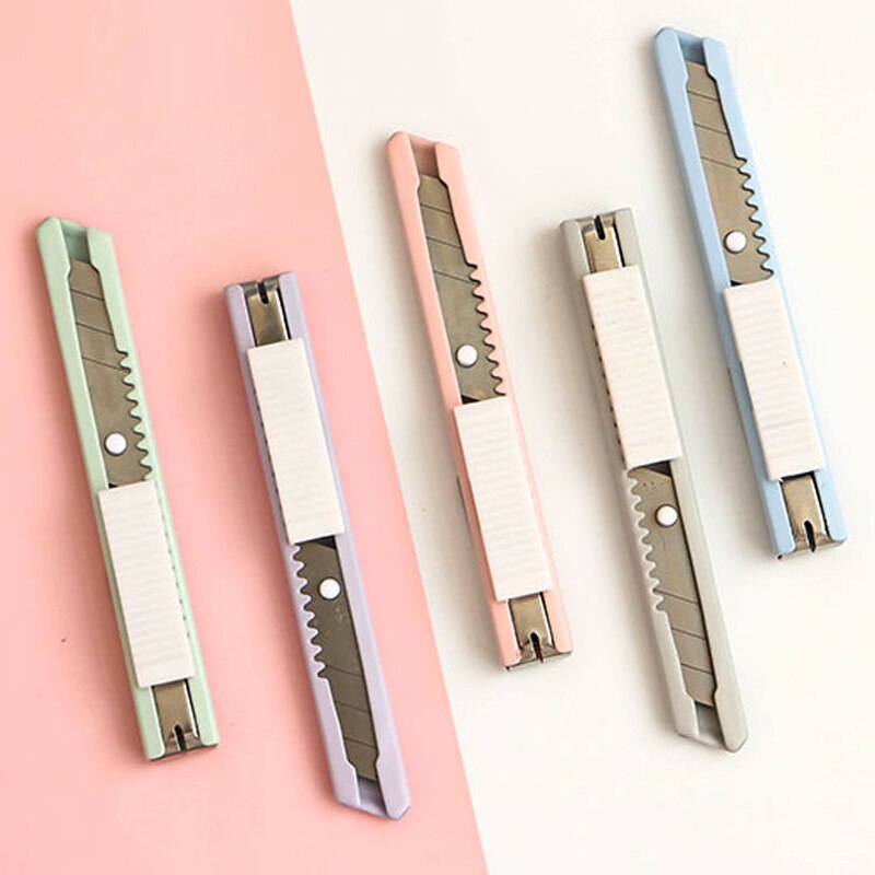 Morandi Utility Knife Paper Cutter Sharp Art Knife Cute Modelling Craft Scissors Mini Simple Portable Knife Office Stationery
