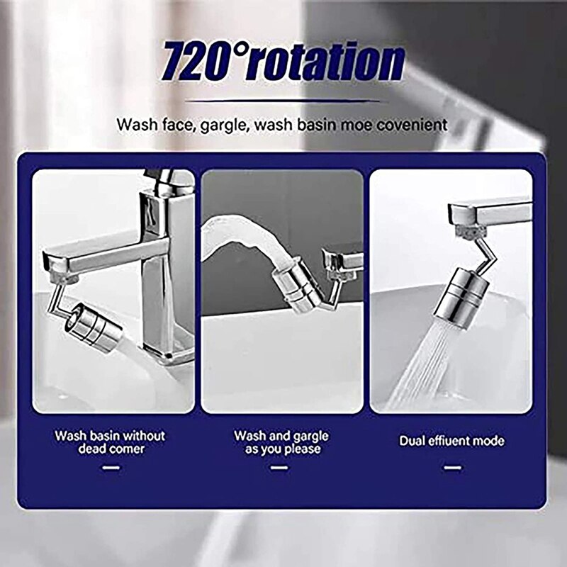 720 Degree Swivel Sink Faucet Aerator Water Saving Dual Function Water