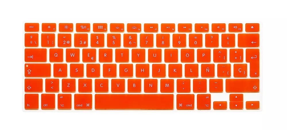 Silikone spansk bogstav tastatur cover til macbook air pro retina 13 15 17 beskytter til mac book tastatur spansk spanien eu: Orange