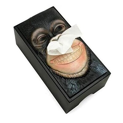 Caja de pañuelos creativa para el hogar, Cráneo divertido, retrato de piedra de ladrillo, orangután, escritorio, sala de estar, baño, caja de pañuelos de resina: Orangutan