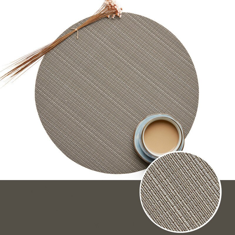 Keukenaccessoires plastic tafel placemats kom kerstmat beker onderzetters set rond geweven pvc isolatiemat pot koffie eetkamer: Weefmat 12