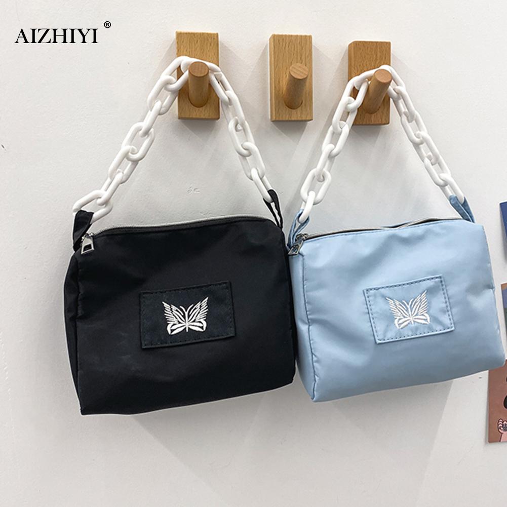 Vlinder Borduurwerk Handtas Vrouwen Totes Acryl Chain Lady Casual Schoudertas Vintage Crossbody Tassen Voor Vrouwen Verjaardag