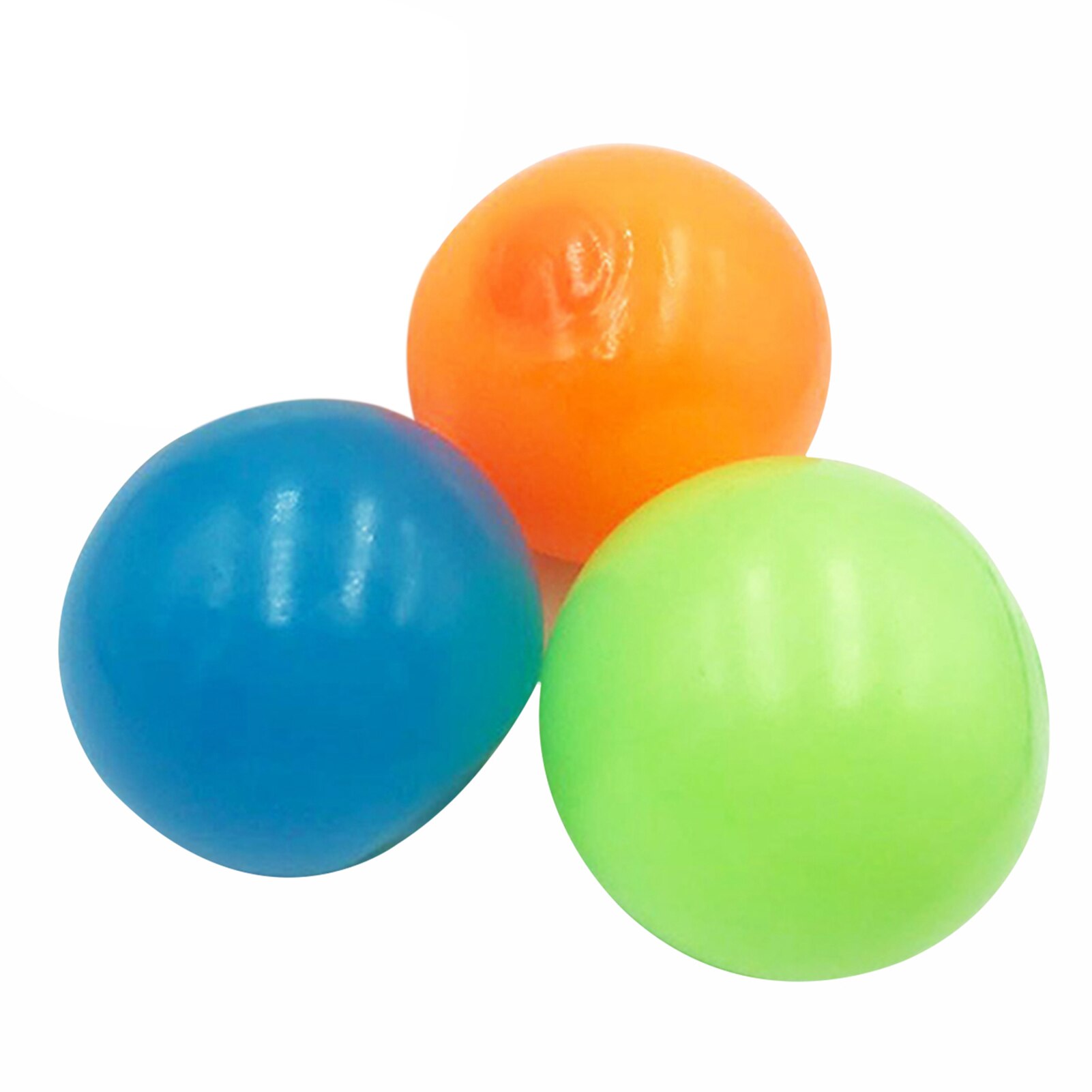 12 pçs vara bolas de parede pegajoso alvo bola fluorescente teto bola anti-stress descompressão brinquedo divertido presente do feriado para crianças: 3PCS