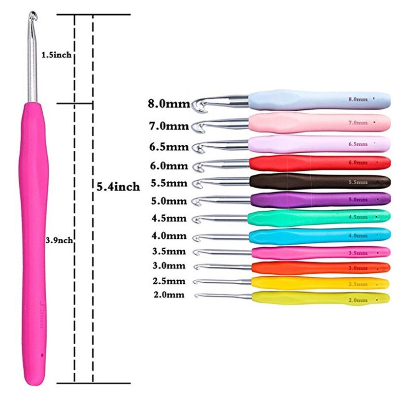 Paar breinaalden, 5,5 mm x 35 cm, lange naalden met ergonomische handgreep met stevige grip, ideaal voor breiprojecten, geschikt voor beginners en experts, 1 paar, 5,5 mm x 35 cm