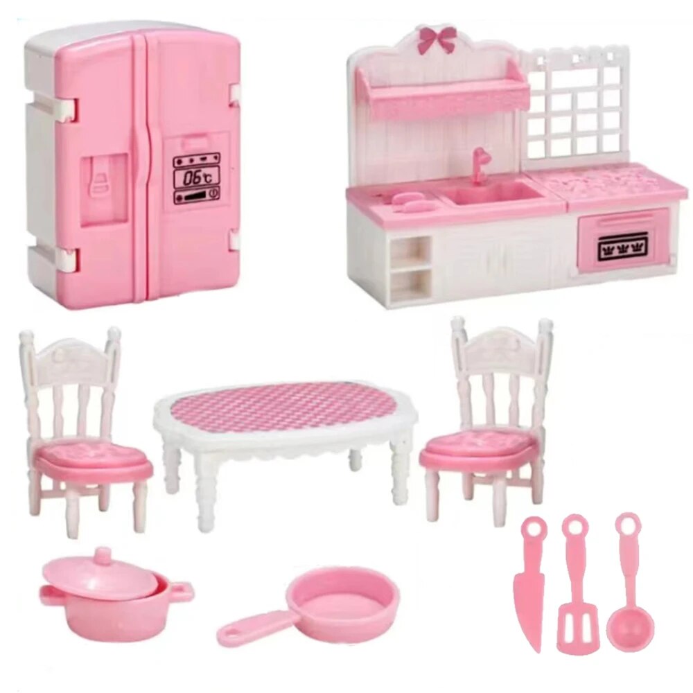 Offre spéciale mignon Kawaii rose 10 articles/Lot Miniature maison de poupée meubles accessoire enfants jouets cuisine choses de cuisine pour fille