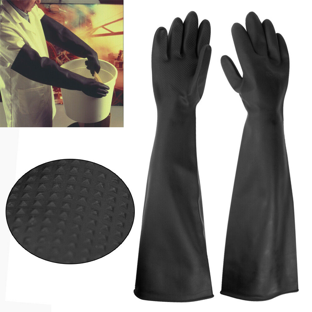 Gummi ppe latex handsker lange handsker anti kemiske industrielle handske 60cm