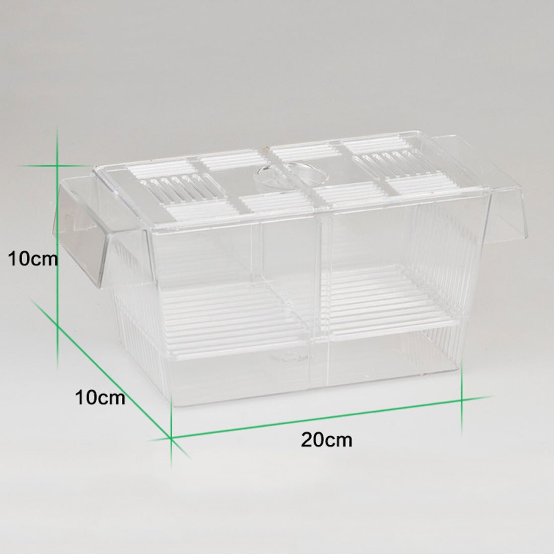 Acuario transparente doble cuenco Fighting Fish Mini casa caja incubadora para aislamiento Fry incubadora jaula para reptil Turtle House