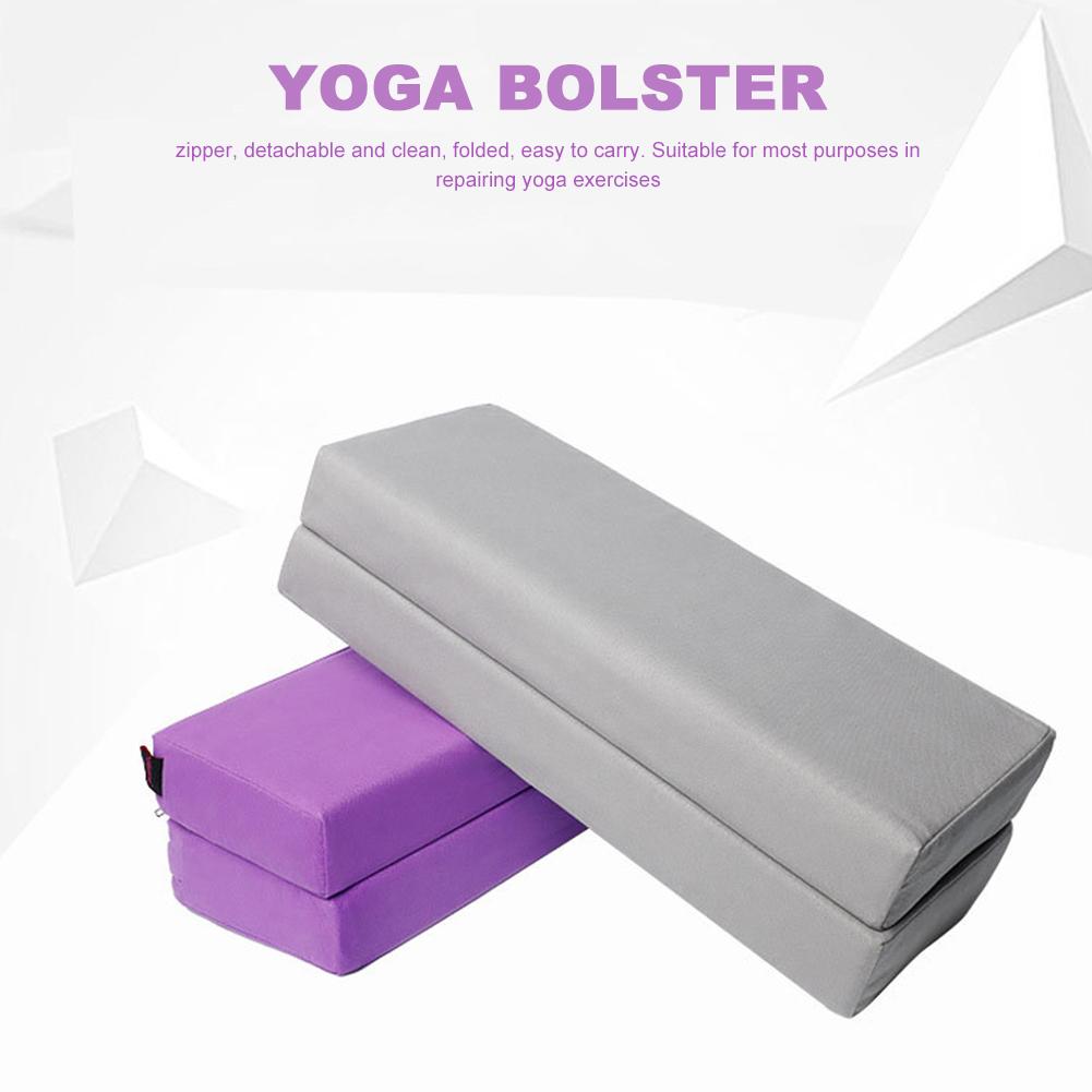 Folding Yoga Bolster for Yin Yoga Rectangular Kapok Filling Washable Cover Organic Cotton Cushion for Restorative Yoga Tube Pill