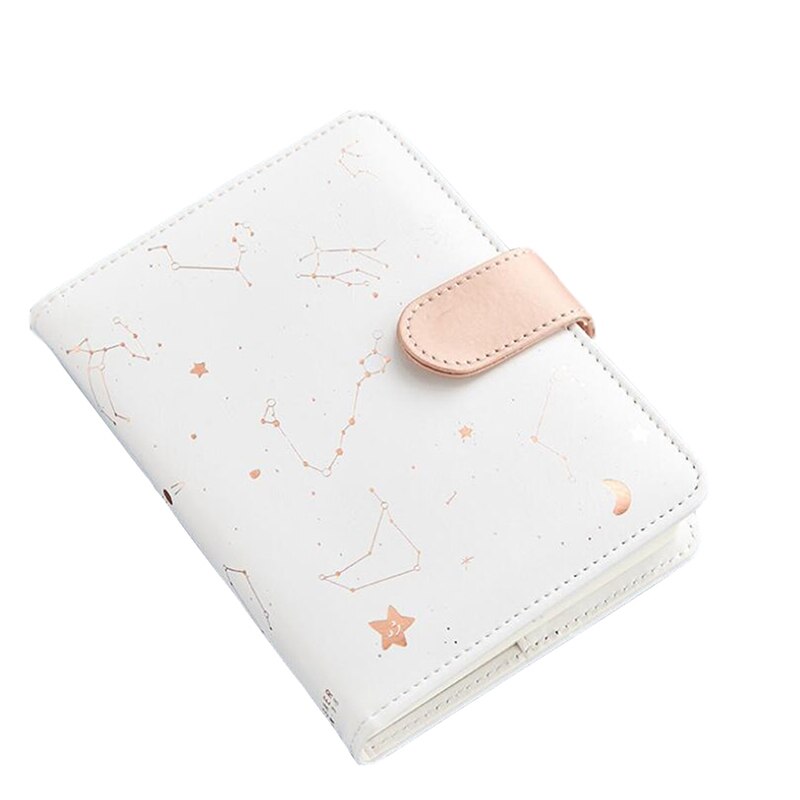 Constellations Notebook Pu Cover Schedule Book Diary Weekly Planner Notebook School Office Supplies Kawaii Stationery: white