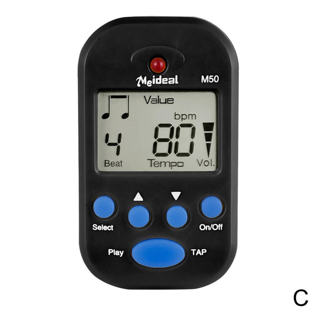 Mini Metronome w/LED Indicator LCD Screen Tuner Clip-on Digital Volume Metronome For Guitar Violin Piano Adjus U4G5: C