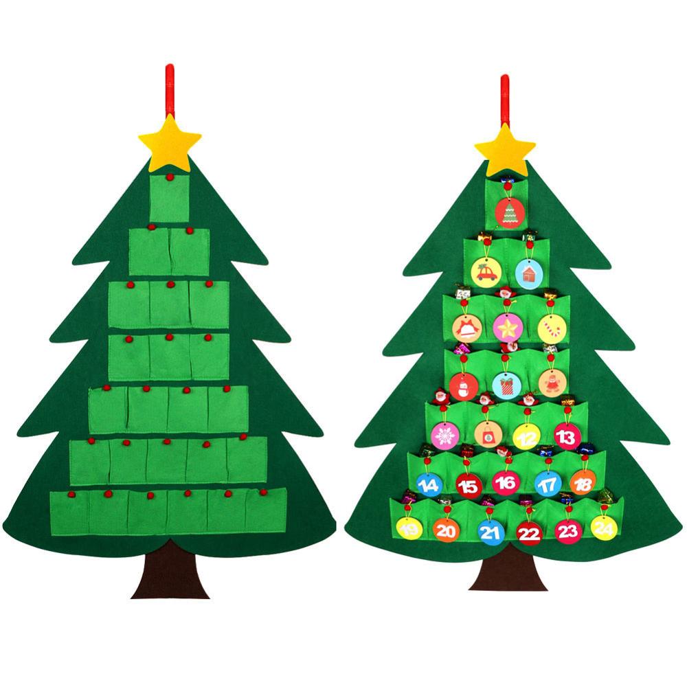 Christmas Advent Calendar Pouch DIY Countdown Calendar Flip Pattern and Numbers Wall Hanging Ornament Year Home Decoration