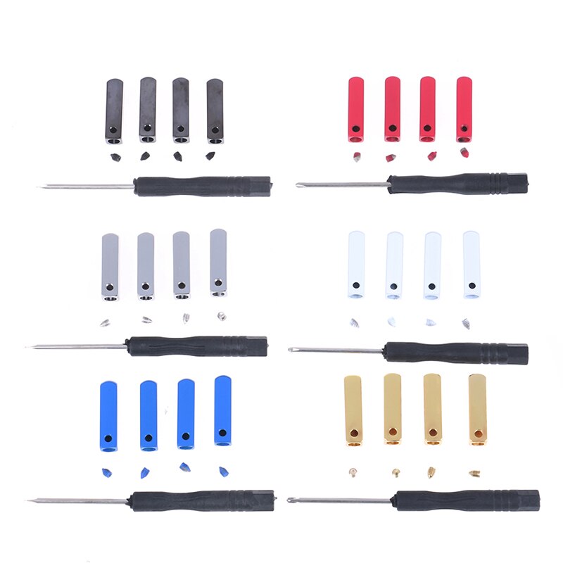 Diy 4 st/lot skruva på metall aglet utbyte skosnören metall tips spänne spegel gunmetall huvud för sneakers med skruvmejsel