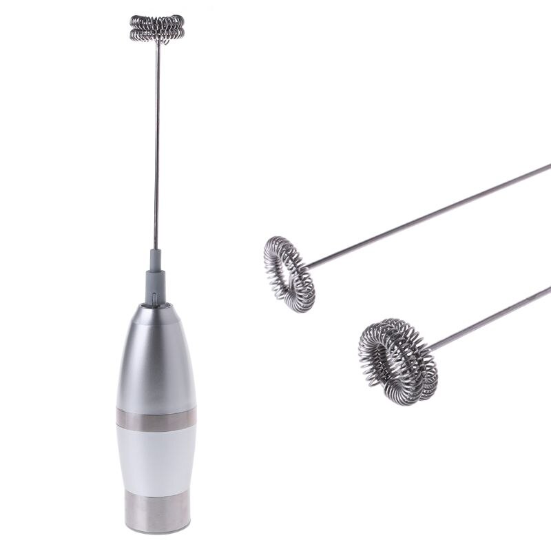 Electric Handheld Stainless Steel Milk Frother Kit Auto Stirrer Kitchen Tools Mar28