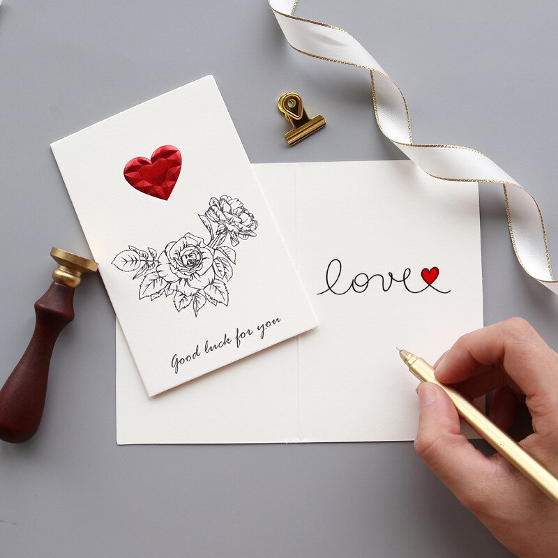 Carte de vœux créative avec enveloppe, 1 pièce, carte de vœux pour couple saint-valentin, carte de vœux pour petite amie et petit ami