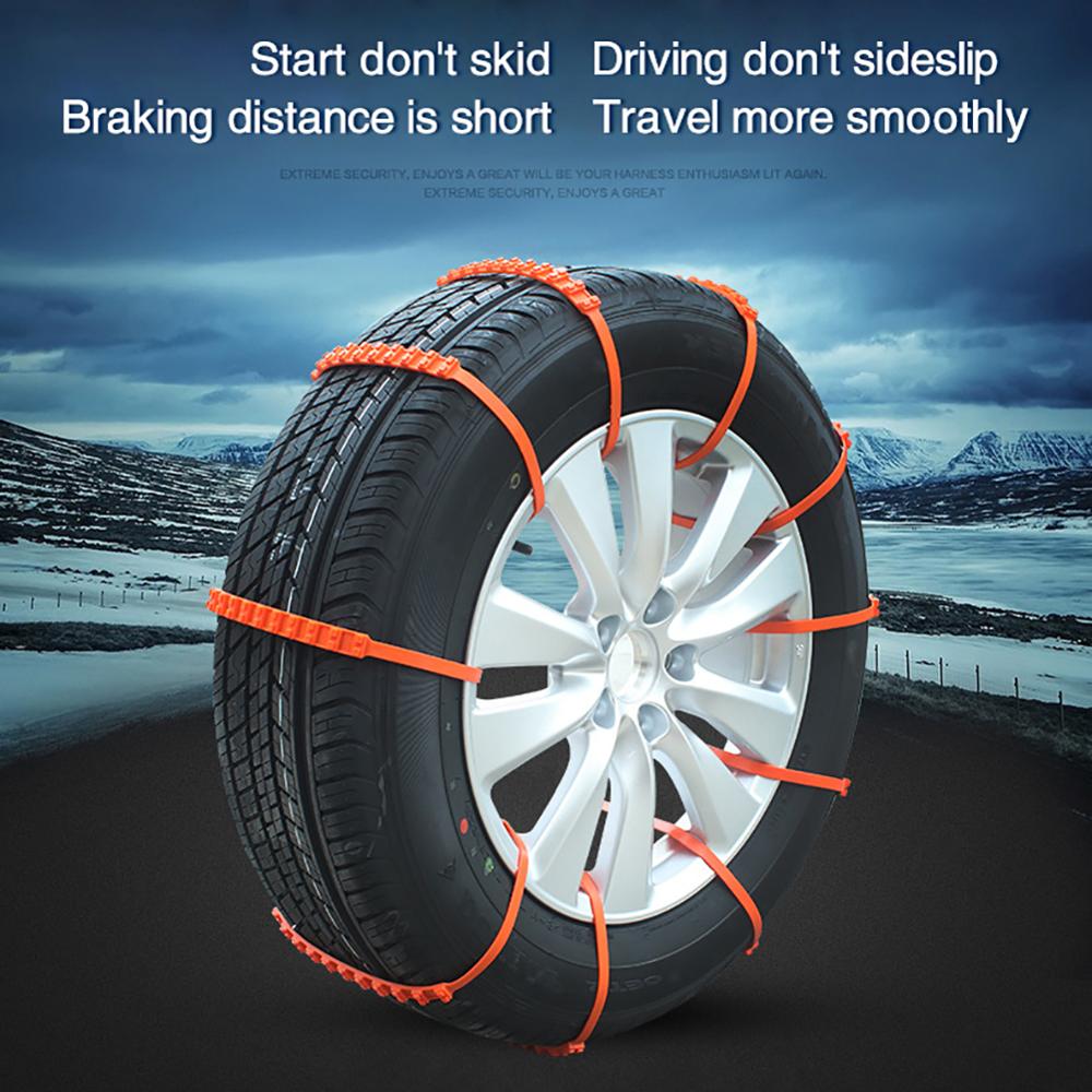 10Pcs Duurzaam Autoband Anti-Slip Ketting Emergency Off-Duty Tire Bandjes Anti-Slip Ketting Dragen-Slip Anti-Slip Ketting