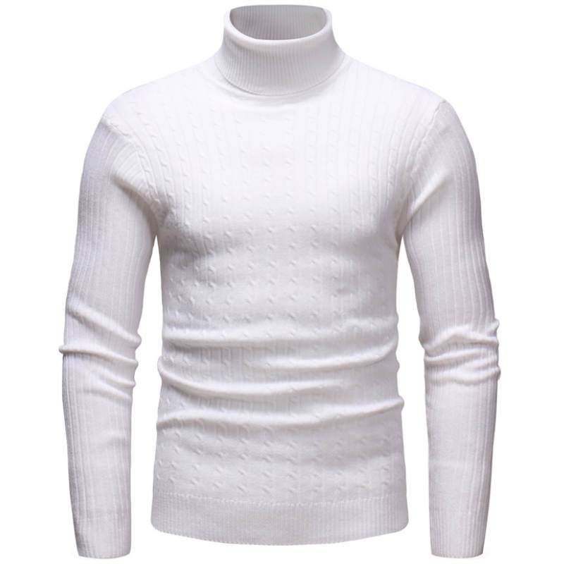 Winter hoch Nacken Dicke Warme zur Seite fahren Männer Rollkragen Herren zur Seite fahren schlank passen zur Seite fahren Männer Strickwaren Männlichen Doppel kragen