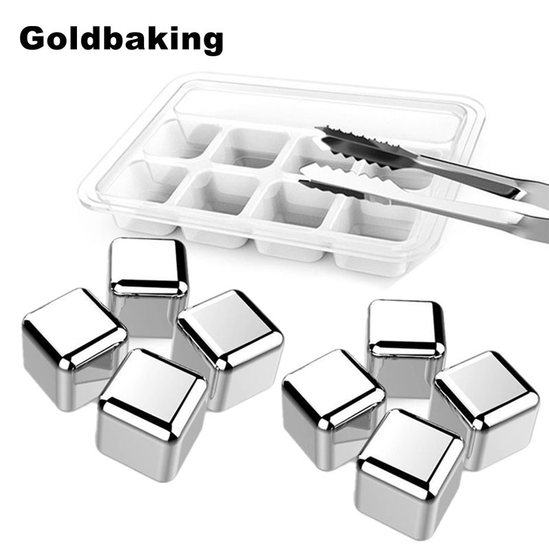 Cube à glace réutilisable pour refroidir le vin | Roches de refroidissement, glaçons en acier inoxydable, ensemble de pierres à whisky