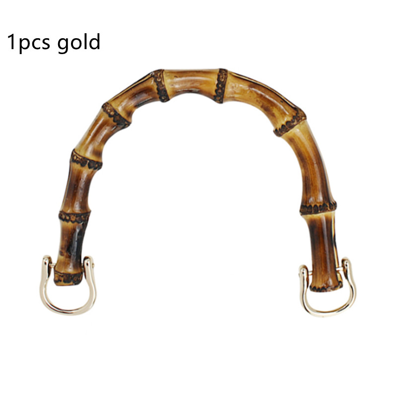 2 st /1 st bästsäljande plastpåshandtag för handväska handgjorda pysselväskor tillbehör med länkspänne handtag för damväska: Guld-