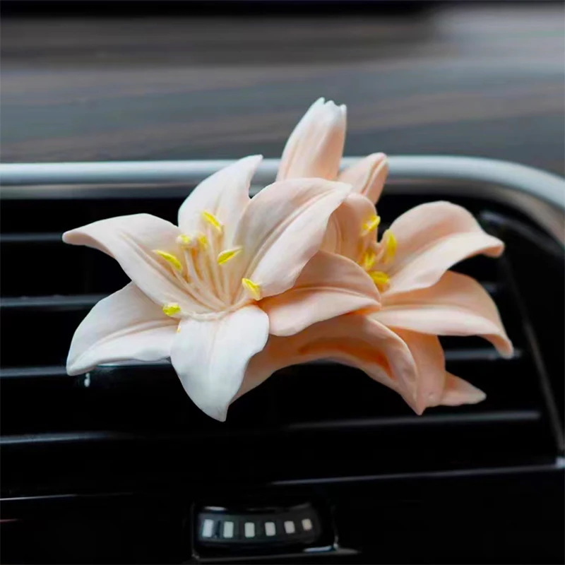 Lily Flower Silicone Mold DIY Handmade Car Fragrant Stone Aromatherapy Plaster Making Mould Fondant Decoration Candle Mold