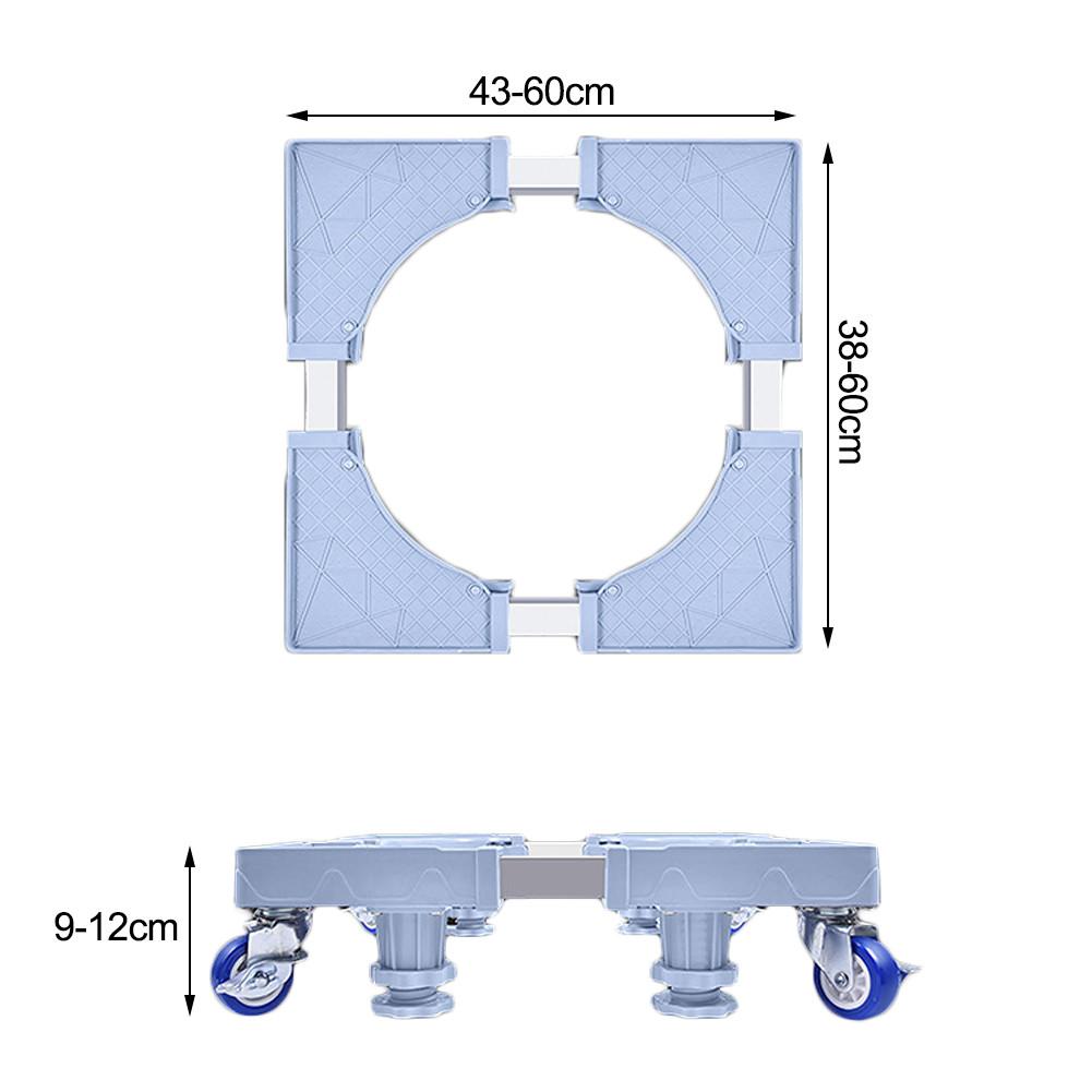 Movable Refrigerator Floor Trolley Fridge Stand Washing Machine Holder 4 Strong Feet Mobile Stand With Brake Wheels