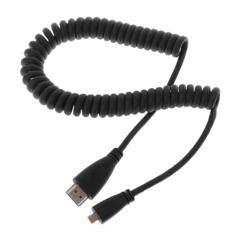 Ootdty hdmi naar micro kabel spiraaladapter spiraalkabel hoge snelheid converter adapter zwart 25-100cm