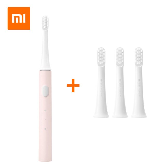 Xiaomi Mijia T100 Sonic Electric Toothbrush Cordless USB Rechargeable Waterproof Ultrasonic Automatic Tooth Brush for Adult: Pink Add 3 Brush
