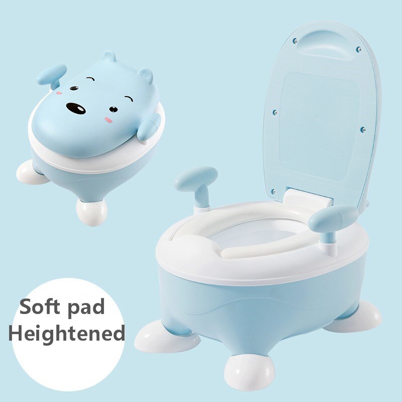 Dossier confortable dessin animé Pot enfants Pot bébé toilette pour garçons enfants bébé Pot formation filles Portable toilette bassin: Heighten blue 2