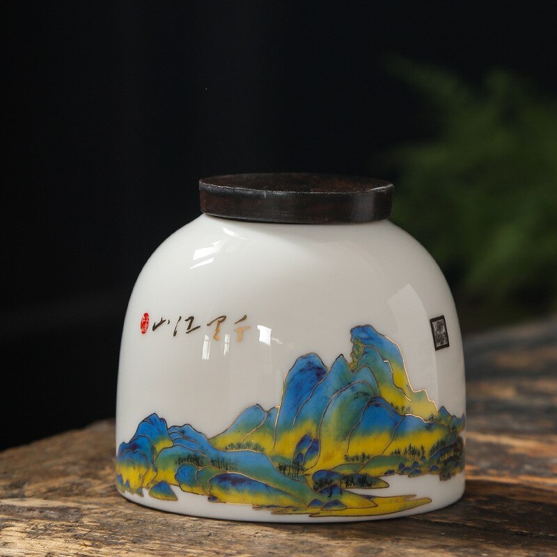Bidons de thé tendance chinois en céramique, scellé, boîte, emballage de thé, récipient de noix: H