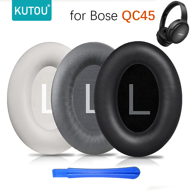 KUTOU-almohadillas de repuesto para auriculares, almohadillas para los oídos para Bose QC45 QuietComfort 45, almohadillas de cuero de proteína más suaves
