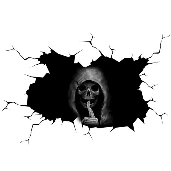 Happy Halloween Silent Skull Sticker Window Home Decoration Decal Decor Decals wallpaper Hand carved kitchen stickers QE