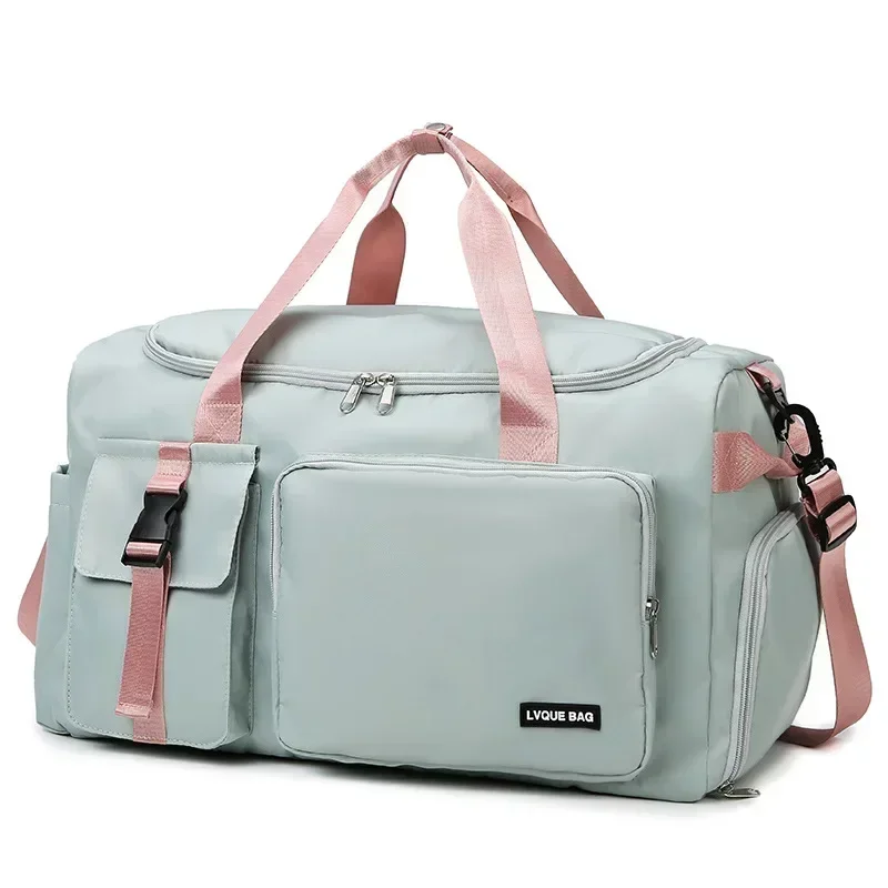 Travel dry wet separation women's sports fitness bag swimming backpack fitness outdoor sports travel bag weekend: light green