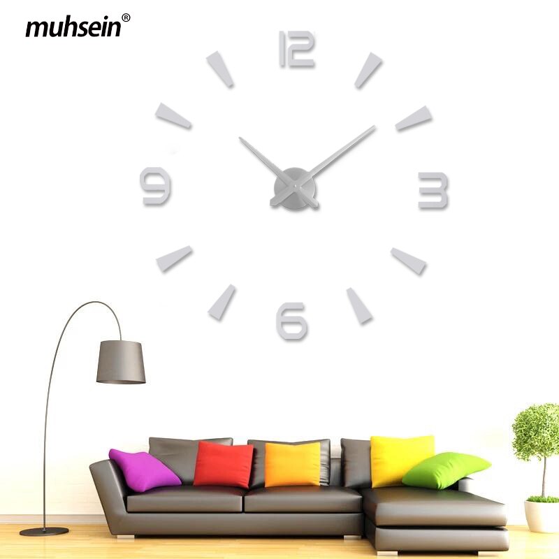 Muhsein Wall Clock Home Decoration Clock Acrylic Mirror Sticker Quartz Watch 3d DIY Mute Wall Clock