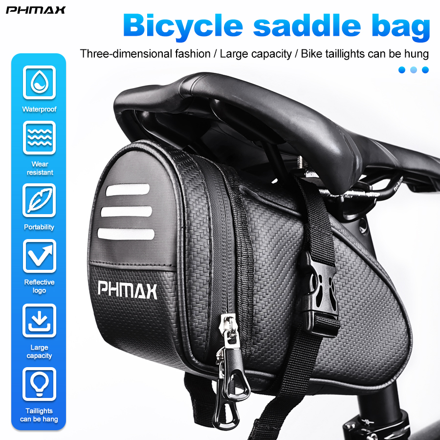 Phmax Mountainbike tragbare Tasche Rennrad Heck tasche große Kapazität Toolkit wasserdichte Sattel tasche Fahrrad ausrüstung PVC-Material