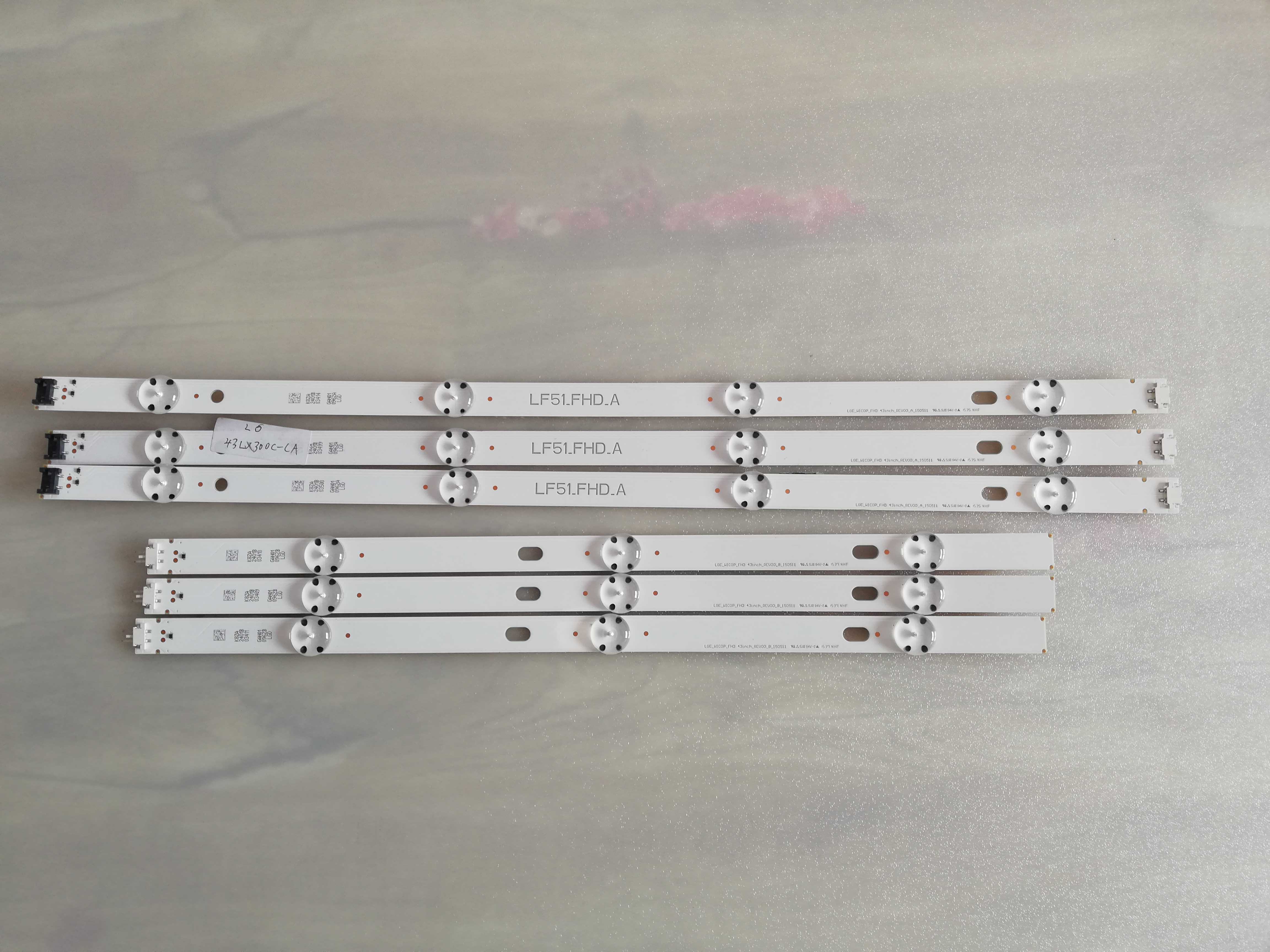 100% 6 stuks/partij 7LED 864mm LF-51-FHD-A/B LED Backlight Strip Voor COB 43LF51 FHD Rev02 EEN/ b-Type LED verlichting 43LX300C-CA