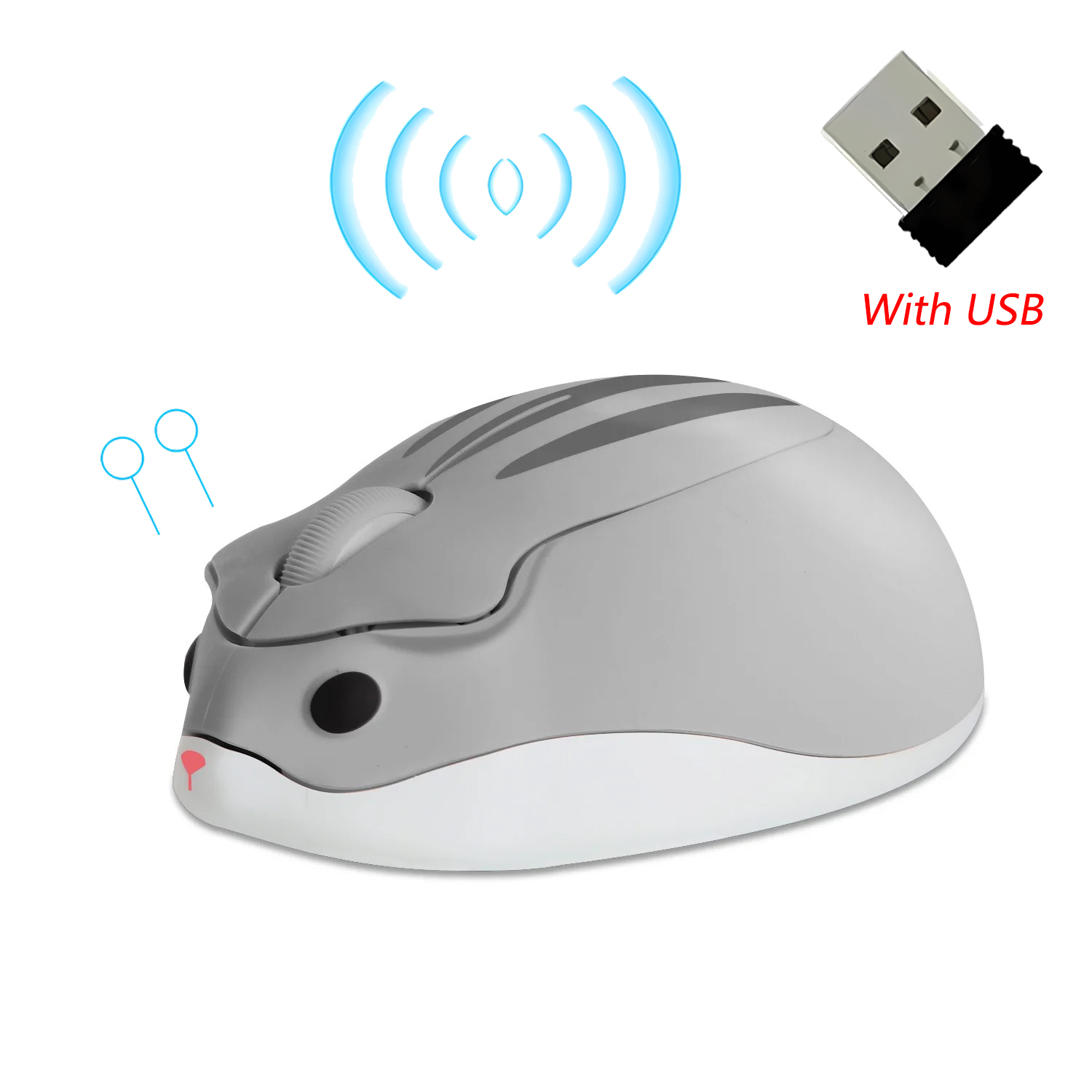 Nette Karikatur Bluetooth + 2,4G Hamster Maus Ergonomische 3D Optische Kreative freundlicher Sekretariat Heimat Computer Mäbenutzen für PC Laptop: Lila