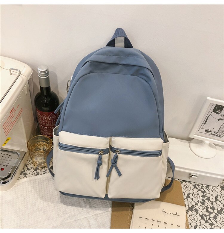 High School Rugzak Vrouwen Midden Schooltas Voor Tiener Meisjes Student Boekentas Casual Preppy Stijl 2022: Blauw