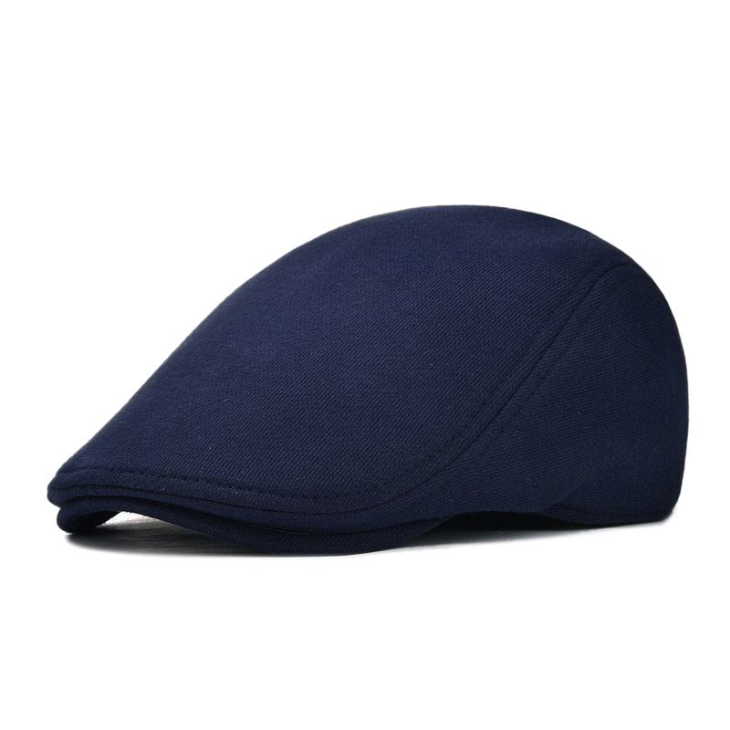 VOBOOM – casquette plate en coton pour homme et femme, chapeau de chauffeur de taxi, Vintage, doux, décontracté, boulanger, livreur de journaux: Navy