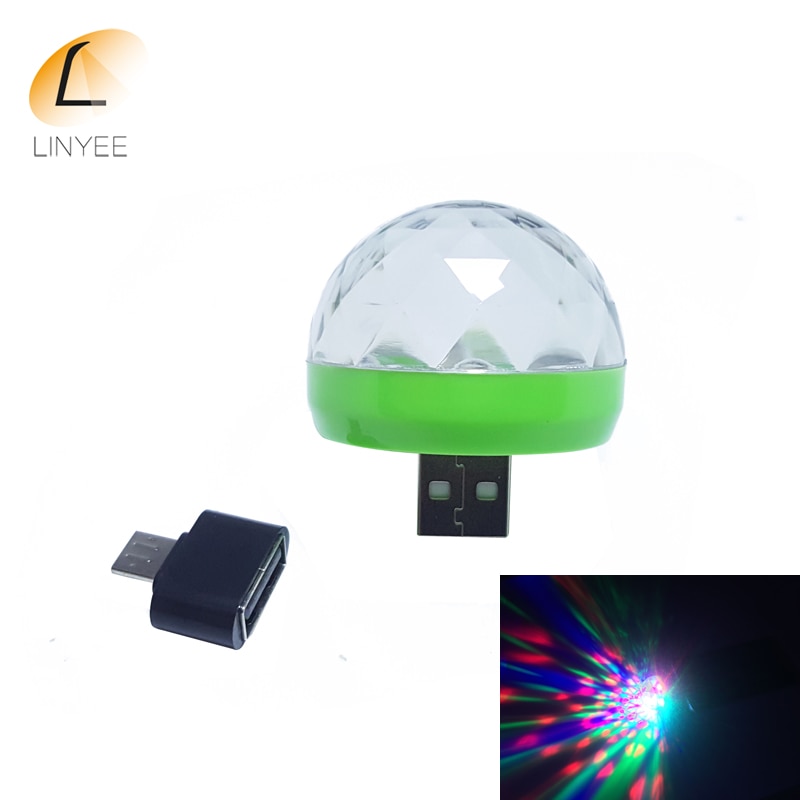 LINYEE MINI USB Disco Licht 5 V LED Stage Light 2 Mode Micro USB Thuis Party Kleurrijke Podiumverlichting Effect KTV LED Decoraties